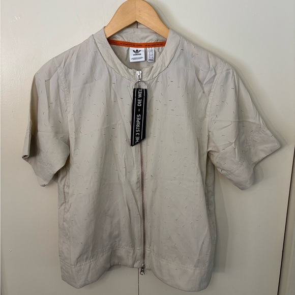 adidas Jackets & Blazers - Adidas Minimalist Collection, Unique Beige Zip-Up Jacket